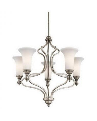 Kichler Lighting 42623 AP Five Light Chandelier in Antique Pewter Finish - Elegant Dining Room & Entryway Lighting Fixture for Home Decor