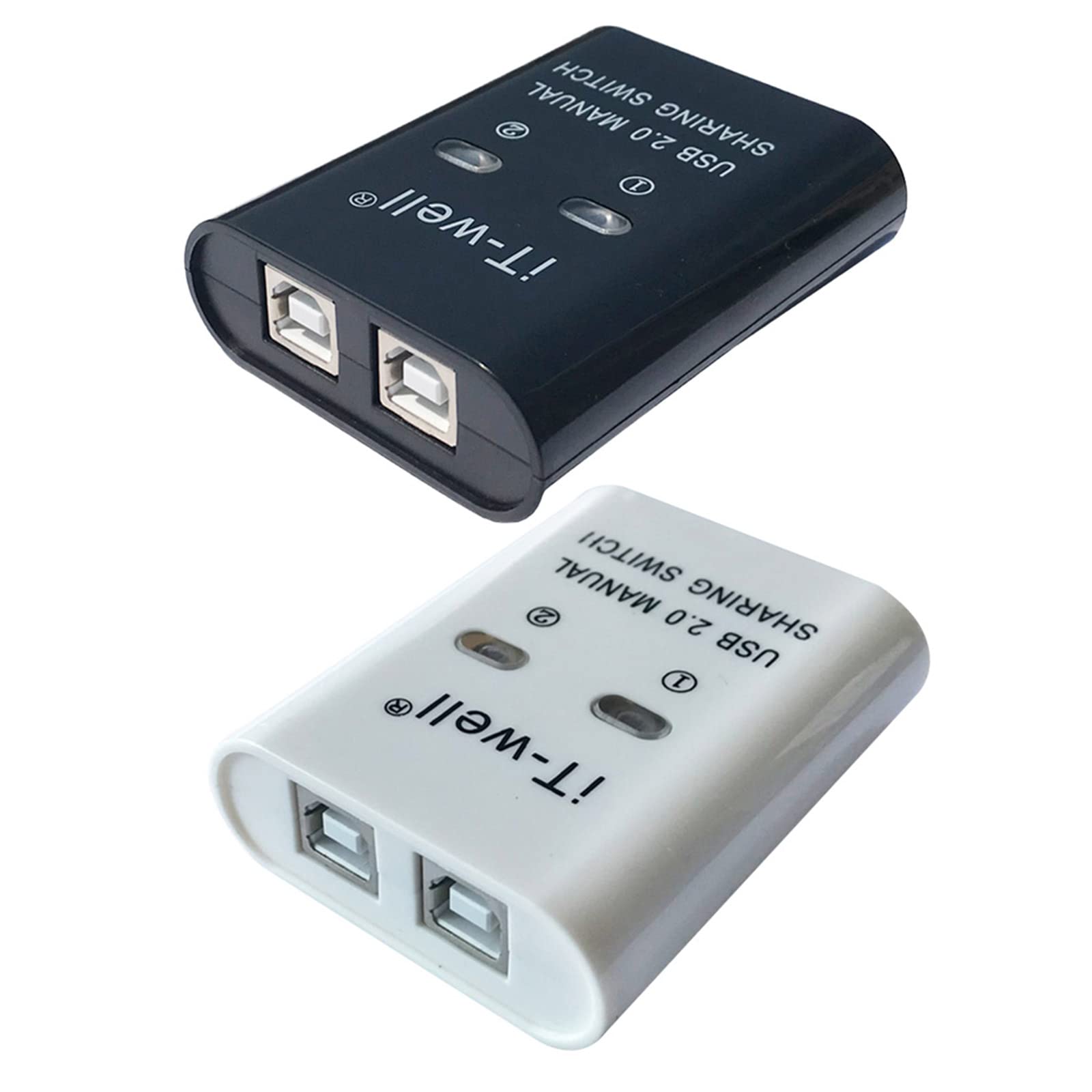CASNO USB Switch Selector 2 Port KVM Switch Adapter - 2 Input 1 Output USB Sharing Hub for Printer, Keyboard & Mouse - Perfect for Home Office & Multi-Computer Setup
