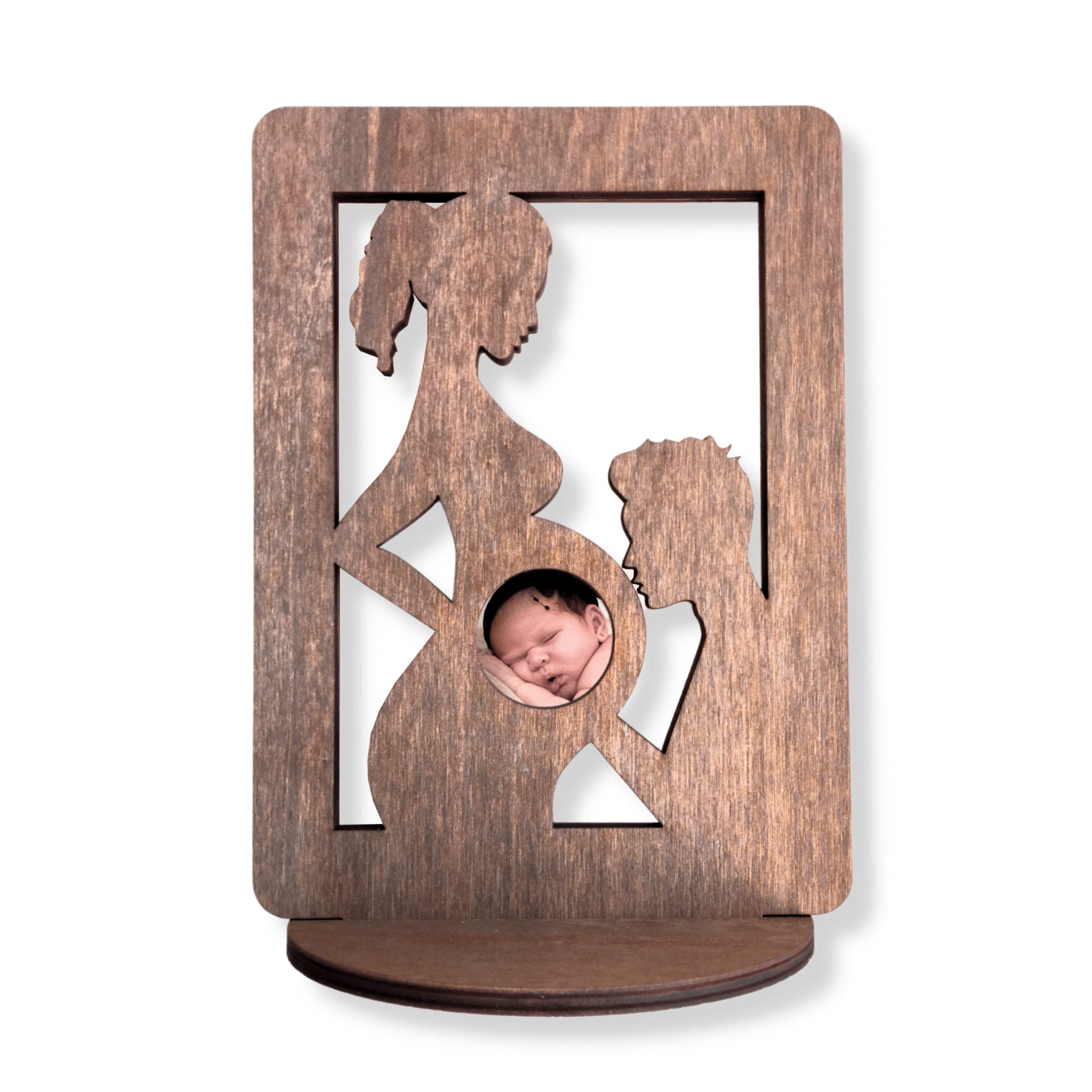 Wooden Pregnancy Ultrasound Photo Frame - Heartwarming Gift for Expecting Moms & Future Mothers - Perfect Baby Shower Present & Nursery Decor (Lisa)
