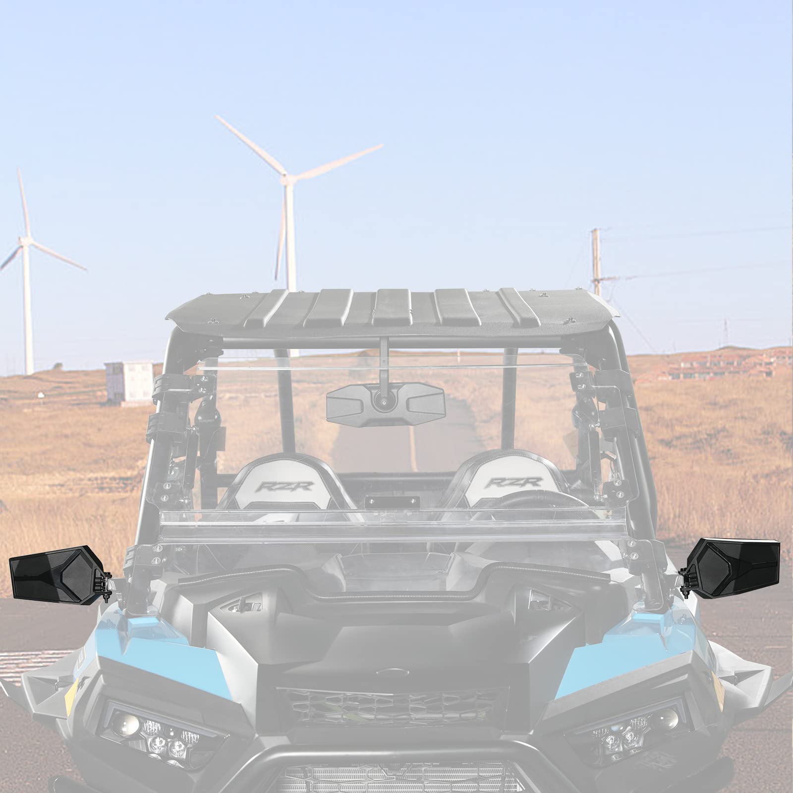 UTV PRO Folding Rearview Side Mirrors for 2014-2023 Polaris RZR Turbo XP/XP4 1000 & Trail 900 - Adjustable Black Off-Road Mirrors Replacement for OEM #2881198 - Perfect for Trail Riding, Dune Bashing & Off-Road Adventures