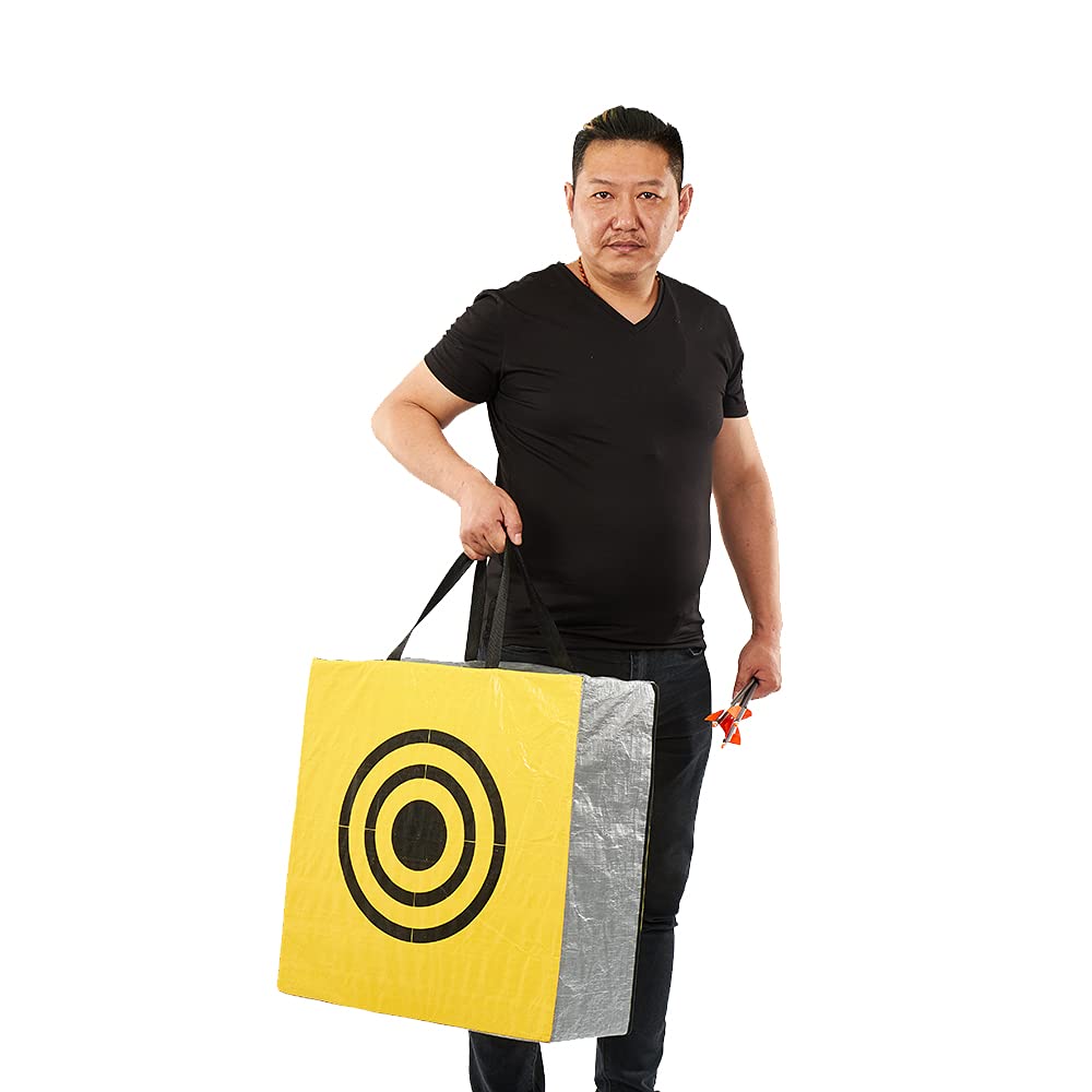 Professional Archery Target Bag with 2 Shooting Sides - Weatherproof Outdoor Practice Target for Adults & Youth - Includes Carry Handle & Easy Arrow Removal - Perfect for Backyard Training, Hunting Practice & Field Archery (Yellow)