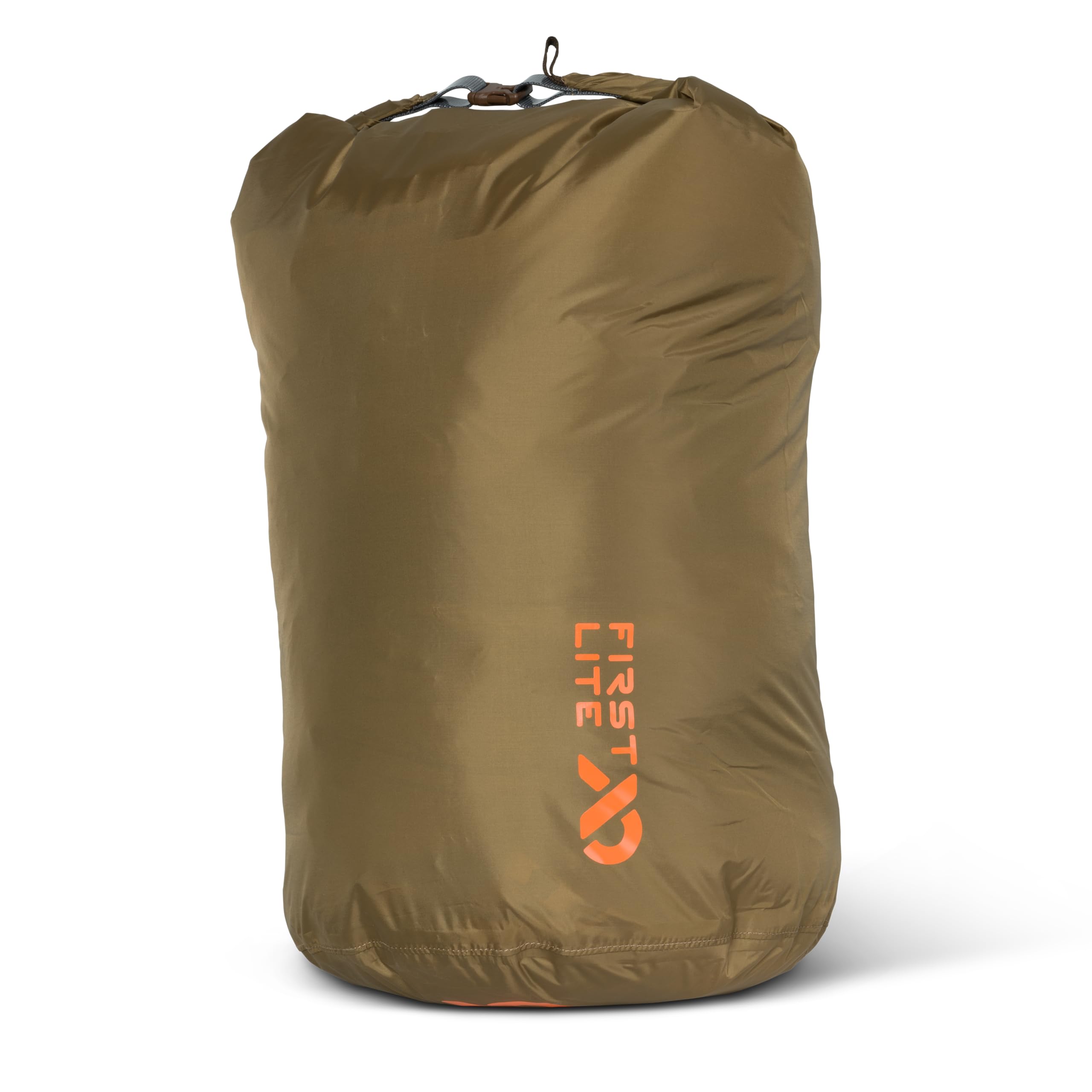 First Lite Roll-Top Waterproof Dry Sack - Durable Outdoor Gear for Camping, Hiking & Kayaking - Large Size in Dry Earth Color