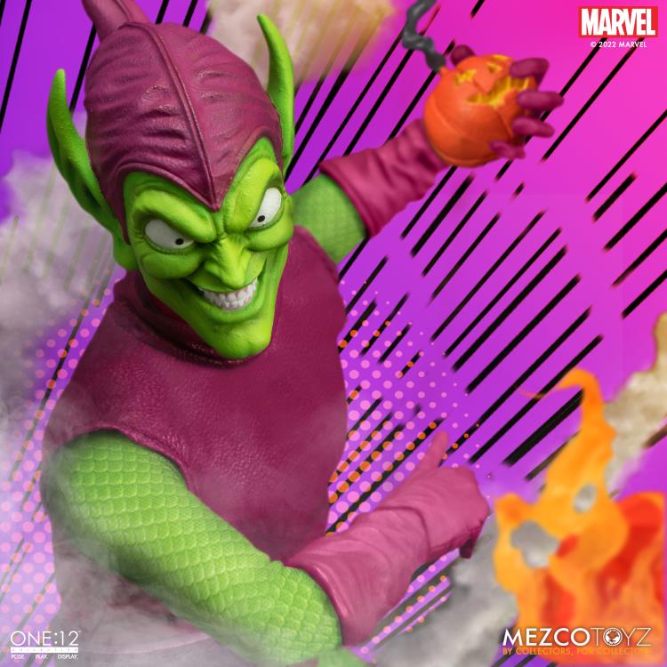Mezco One:12 Collective Green Goblin Action Figure - Premium 6-Inch Marvel Collectible for Display & Role Play - Perfect for Comic Fans & Collectors