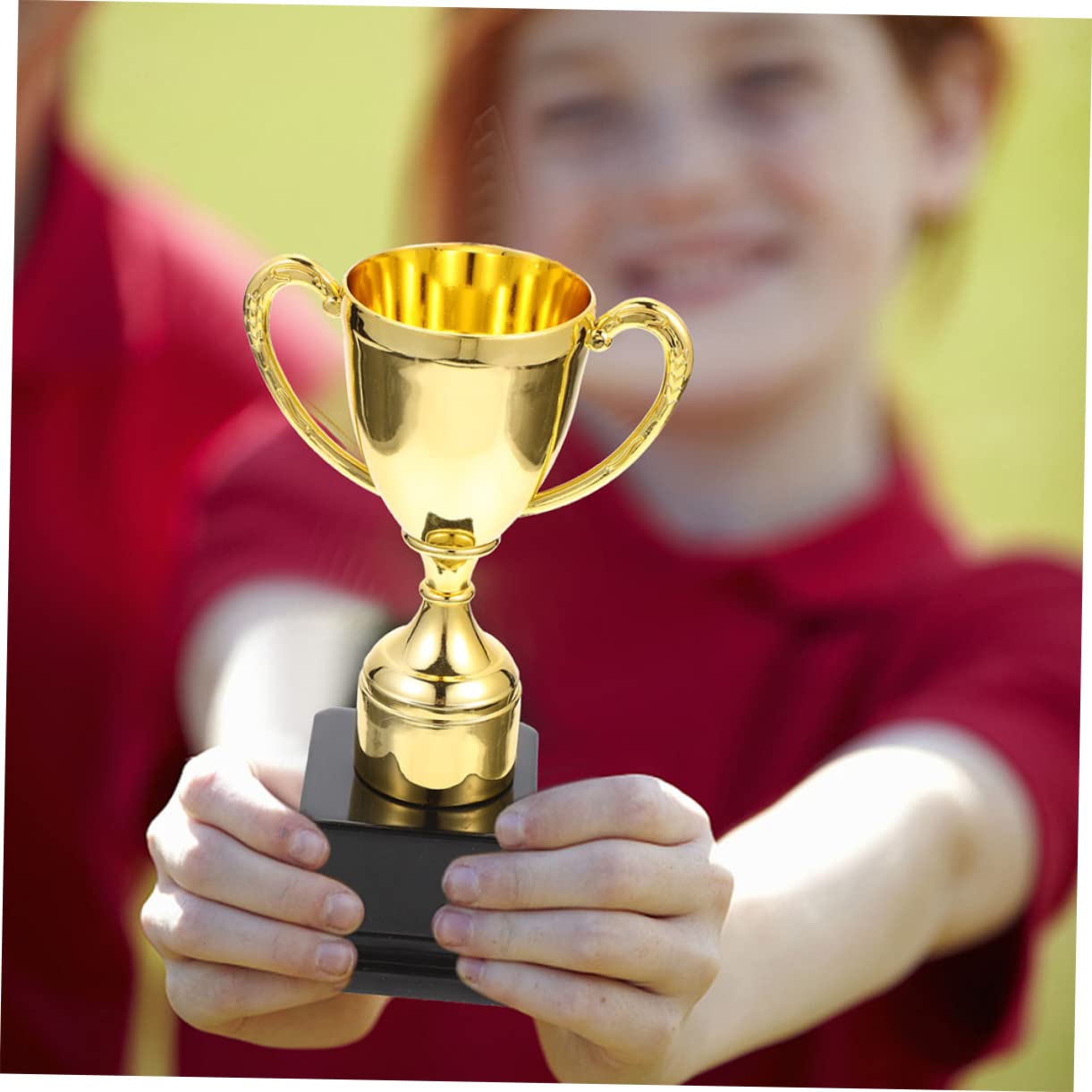 SWAYVES 2-Pack Small Sports Trophies - 1st Place Mini Football Party Awards, Compact Winner Trophies for Kids, Team Celebrations & Game Room Decor - Perfect for Soccer, Basketball & Baseball Tournaments