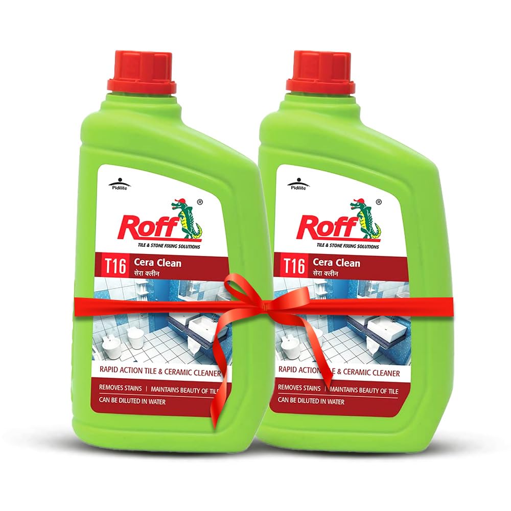 Pidilite Roff Cera Clean All-Purpose Tile Cleaner - 1L (Pack of 2) | Advanced Floor & Wall Cleaner for Kitchen, Bathroom & Bedroom | Removes Grease, Dirt & Tough Stains | Perfect for Ceramic, Porcelain & Marble Surfaces