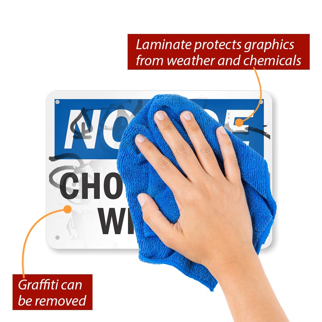 Smartsign U5-1096-RA_10X7 Reflective Recycled Aluminum 'Chock Your Wheels' Warning Sign - 10