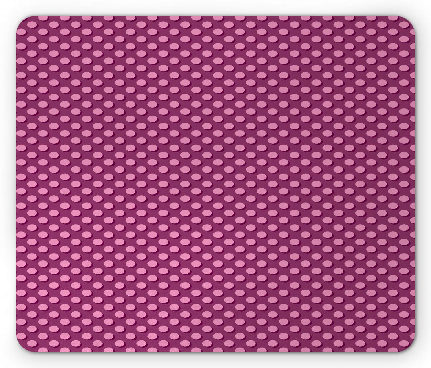 Ambesonne Pink Polka Dots Mouse Pad - Non-Slip Rubber Gaming & Office Desk Mat, Standard Size Rectangle Mousepad in Dark Magenta & Pale Pink - Perfect for Computer, Laptop, Workstation & Home Office Setup