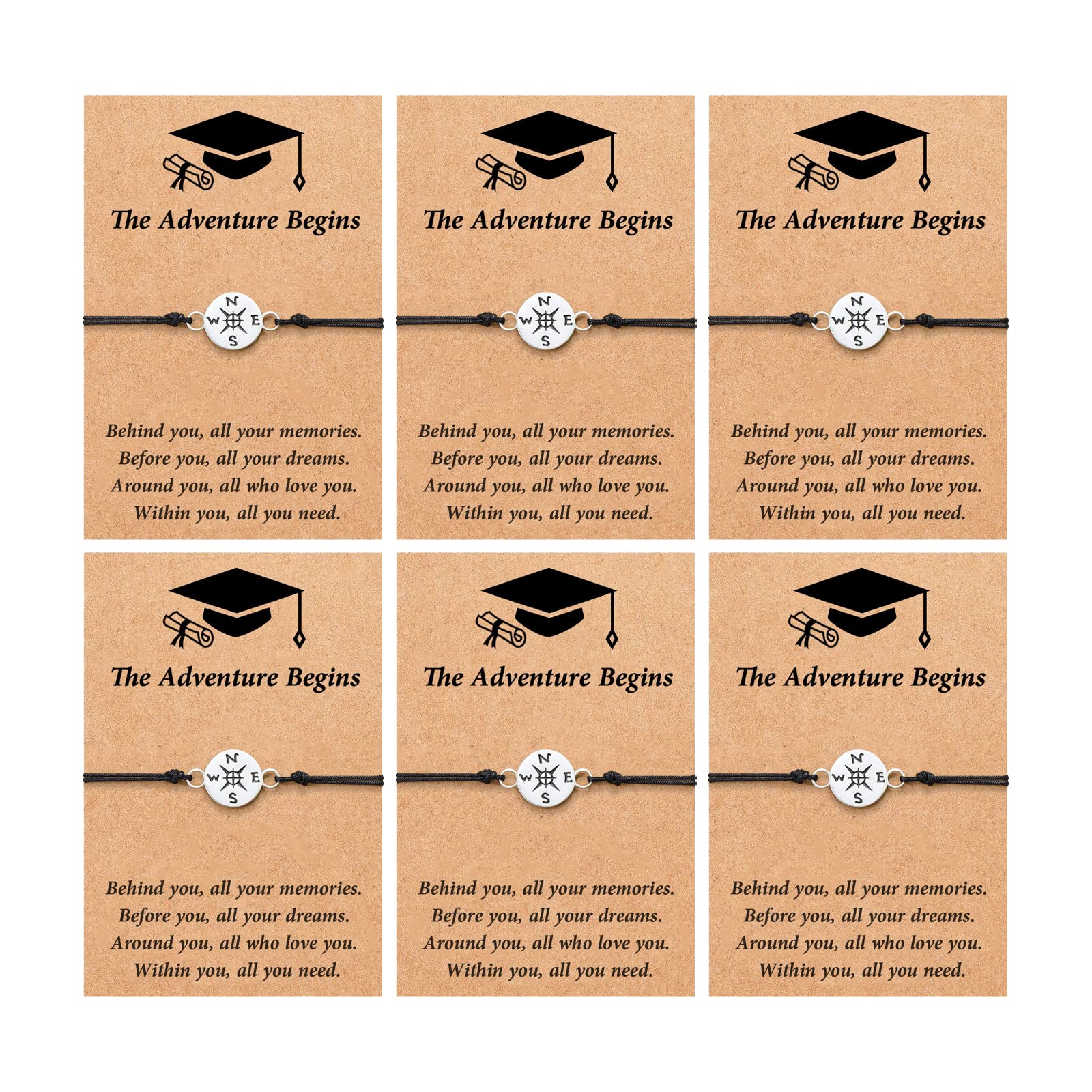 2024 Graduation Bracelet for Her & Him - Adjustable Compass Bracelet with Inspirational Message - Perfect High School & College Graduation Gift - Ideal for Commencement Ceremonies & Alumni Events