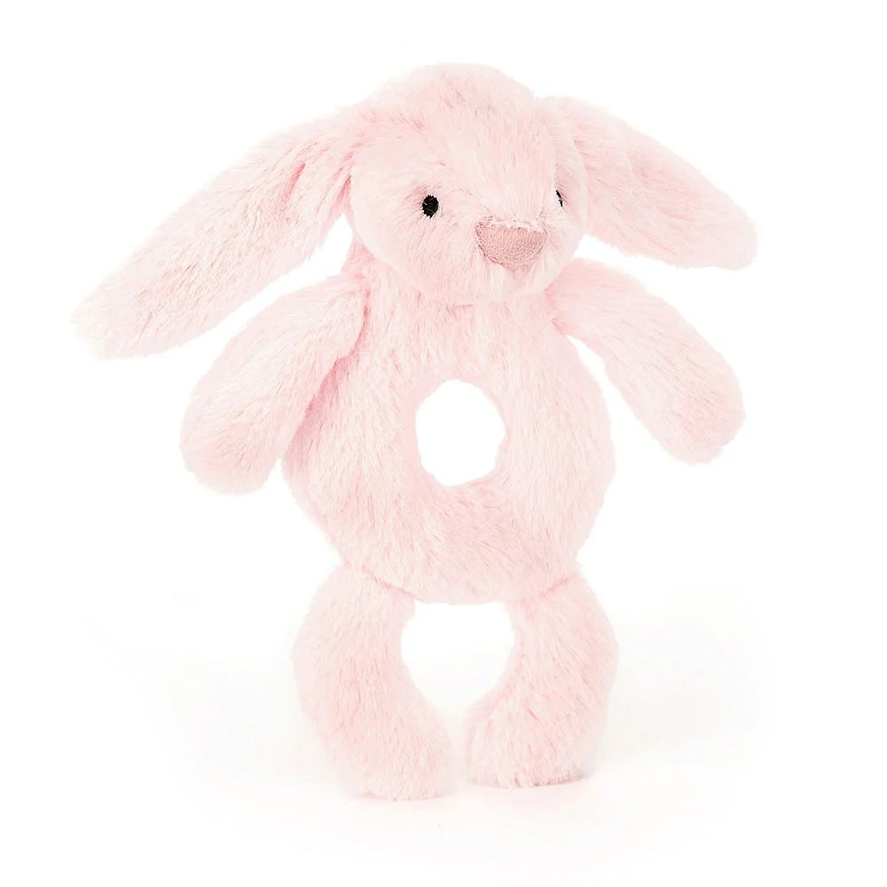 Jellycat Bashful Pink Bunny Ring Rattle - Soft Plush Baby Teether Toy for Newborns & Infants | Perfect for Soothing, Sensory Play & Early Learning Development