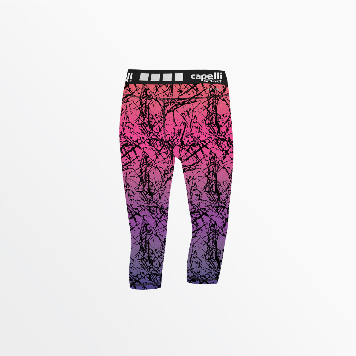 Women's 3/4 Length Distressed Ombre Performance Tights - High Waisted Workout Leggings for Yoga, Running & Gym