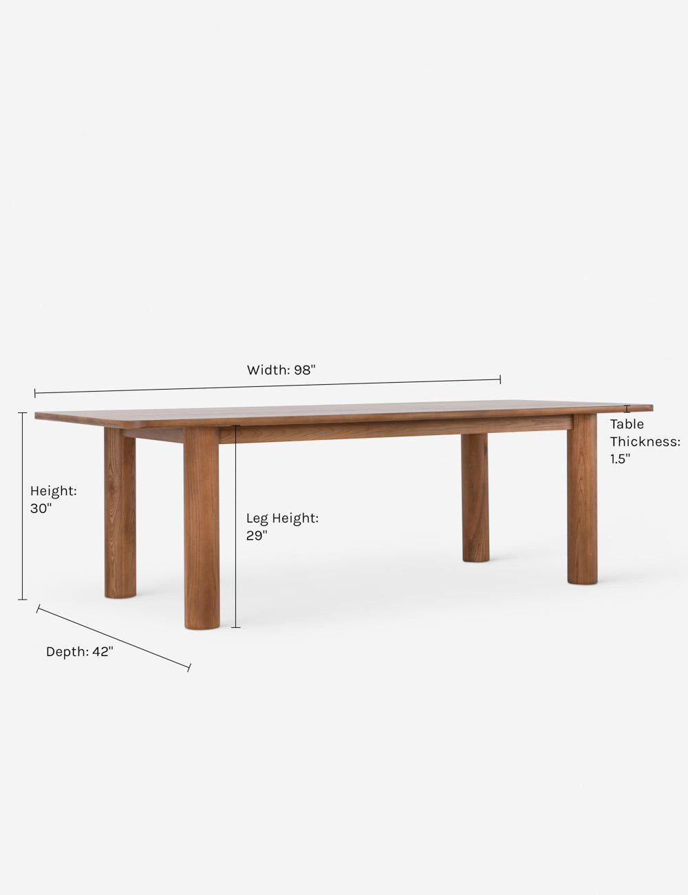 Sun at Six Arc Dining Table - Modern Solid Wood Dining Table for Kitchen & Dining Room - Perfect for Family Gatherings & Dinner Parties
