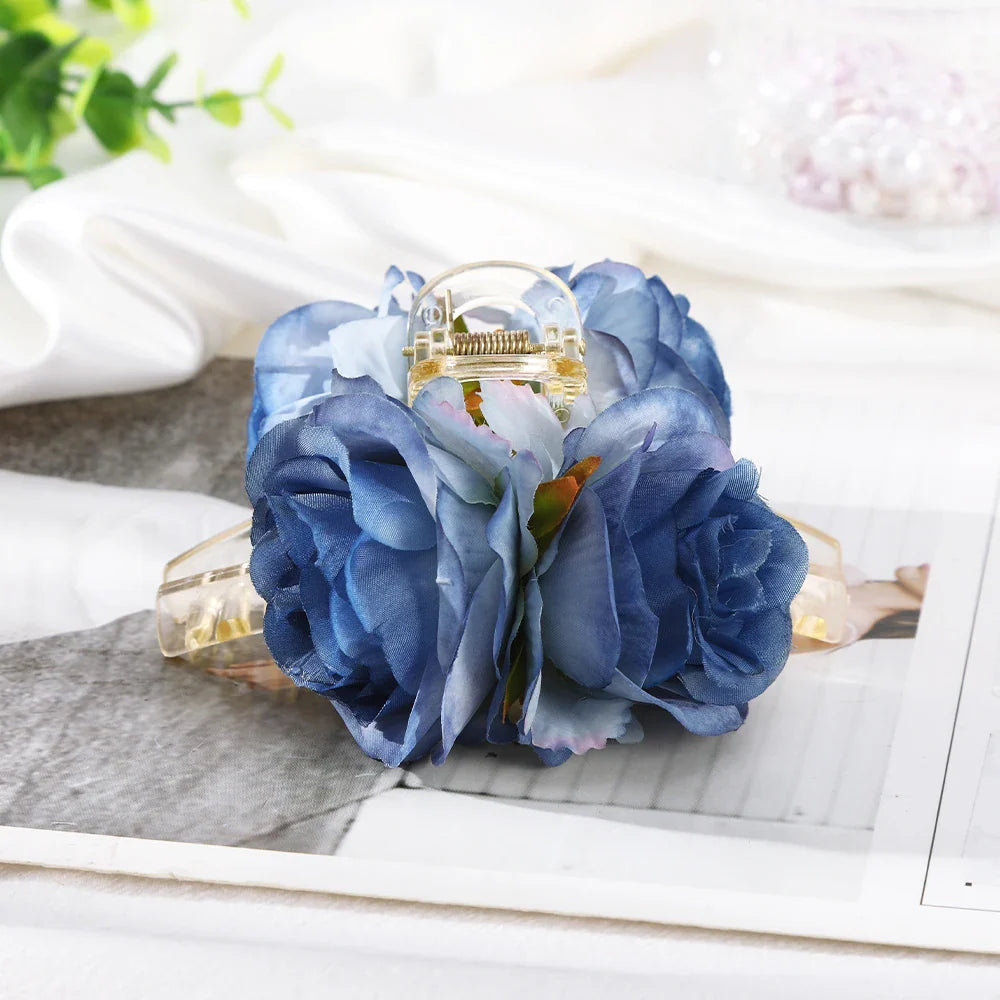 Haimeikang Large Flower Hair Clips for Women - Thick Hair Barrettes, Crab Claw Hairpins, Summer Fashion Hair Accessories for Weddings, Parties, and Everyday Wear
