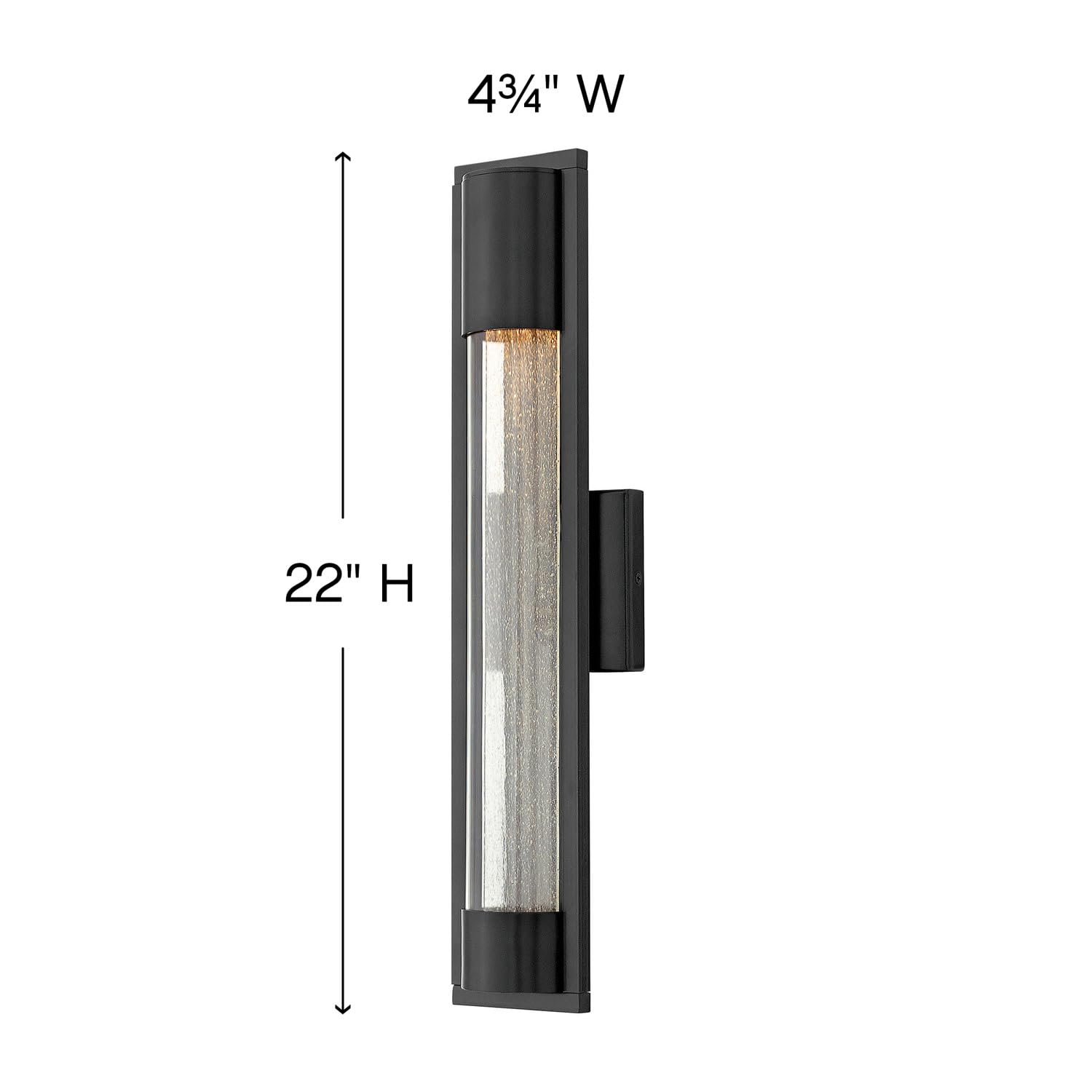 Hinkley Mist 1224SK Medium Outdoor Wall Mount Lantern Light - Modern Minimalist Sconce, Solid Aluminum Construction, Dark Sky & ADA Compliant - Satin Black Finish for Porch, Patio, and Entryway Lighting