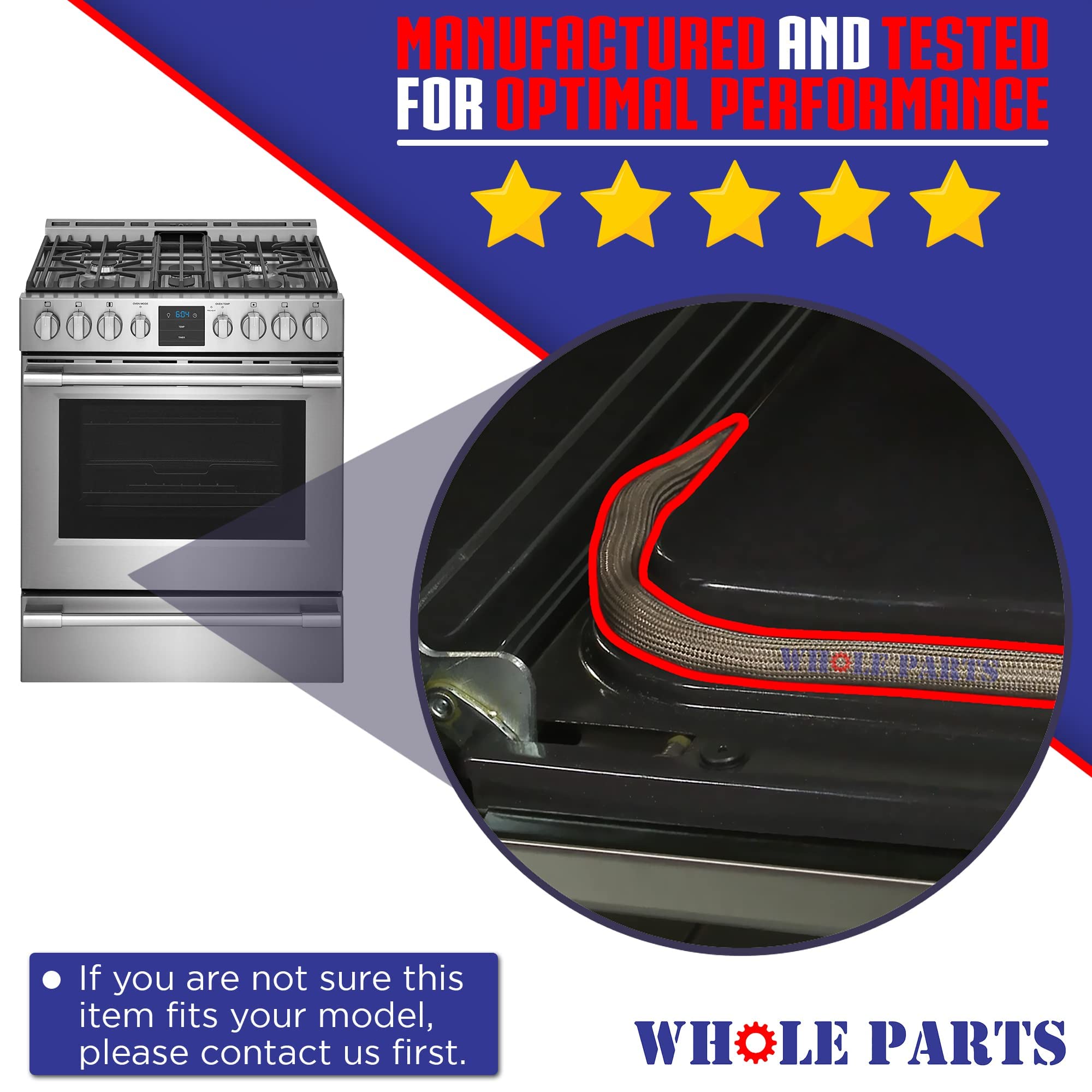 Viking Range & Oven Door Seal Replacement with 34 Mounting Clips - Part# 000042-000 - Compatible with Select Viking Models - Perfect for Kitchen Appliance Repair & Maintenance