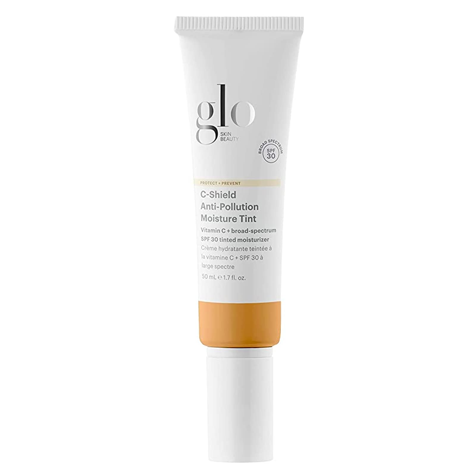 Glo Skin Beauty C-Shield Anti-Pollution Moisture Tint SPF 30 - Vitamin C Tinted Moisturizer for Face with Broad Spectrum Protection, 1.7 Oz (6W Medium) | Daily Hydration & Sun Defense for Work & Outdoor Activities