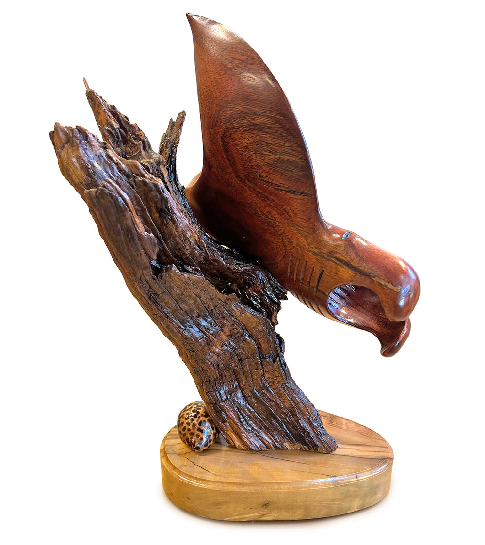 Handcrafted Koa Wood Sculpture - Wing 'n Wing by Craig Nichols | Hawaiian Art Decor for Home & Office | Perfect Gift for Art Collectors & Nature Lovers