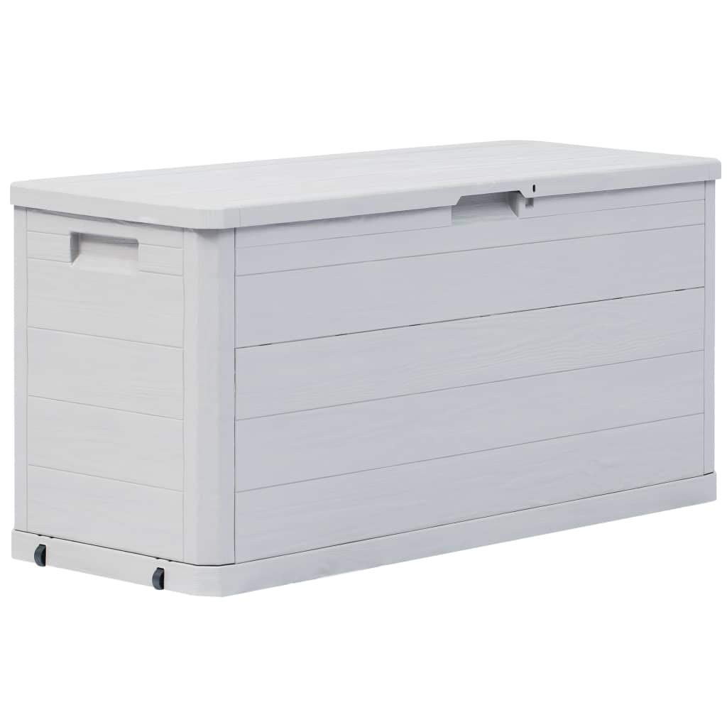 vidaXL 74 Gallon Light Gray Outdoor Garden Storage Box - Waterproof Deck Box for Patio Cushions, Gardening Tools & Toys | Durable Patio Furniture Storage Solution for Backyard, Poolside & Outdoor Spaces