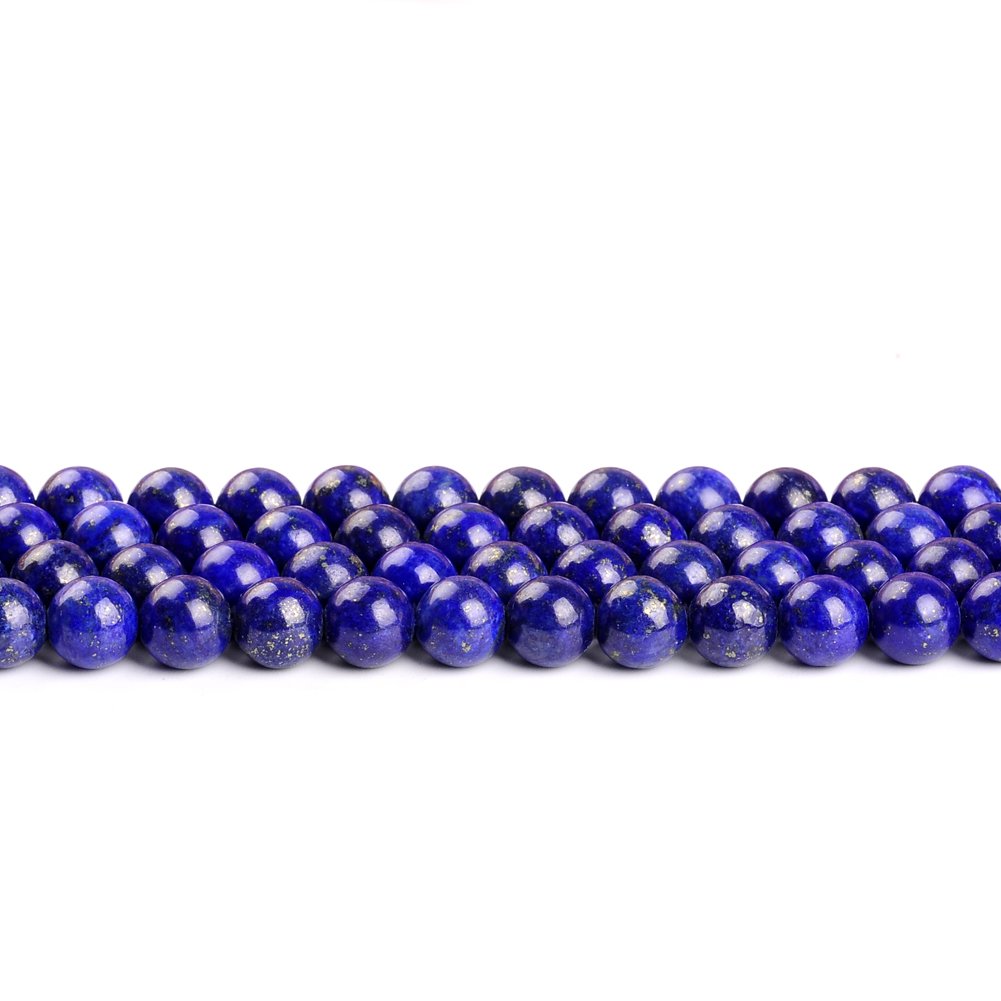 60pcs 6mm Round Loose Beads Natural Lapis Lazuli Stone Beads for DIY Jewelry Making - Bracelets, Necklaces, Earrings - Perfect for Crafting, Gifts & Spiritual Healing Jewelry Projects