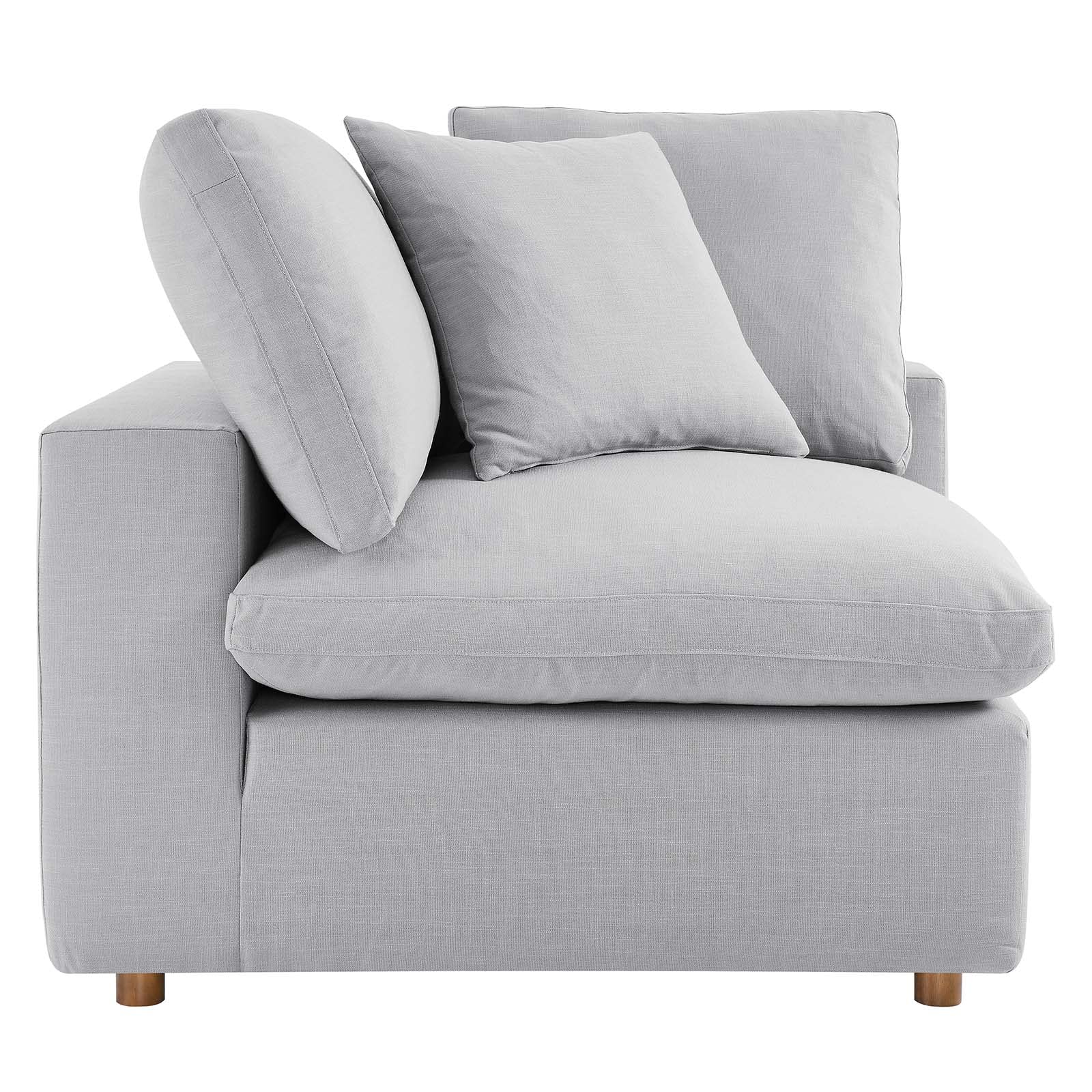Modway Commix Down-Filled Overstuffed Upholstered 8-Piece Sectional Sofa Set - Modern L-Shaped Living Room Couch with Chaise for Home Theater & Family Gatherings