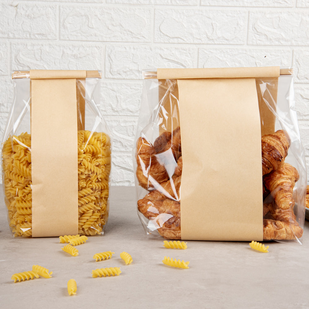 Premium Kraft Paper Bakery Bags with Tin Tie Closure - 4.5