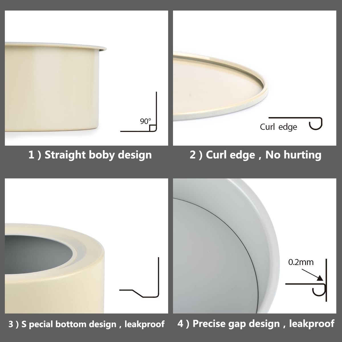 Guowall 6 Inch Nonstick Round Cake Pan with Removable Bottom - Perfect for Layer Cakes, Cheesecakes, Baking - Cream Color | Ideal for Home Baking, Birthday Cakes, and Dessert Making