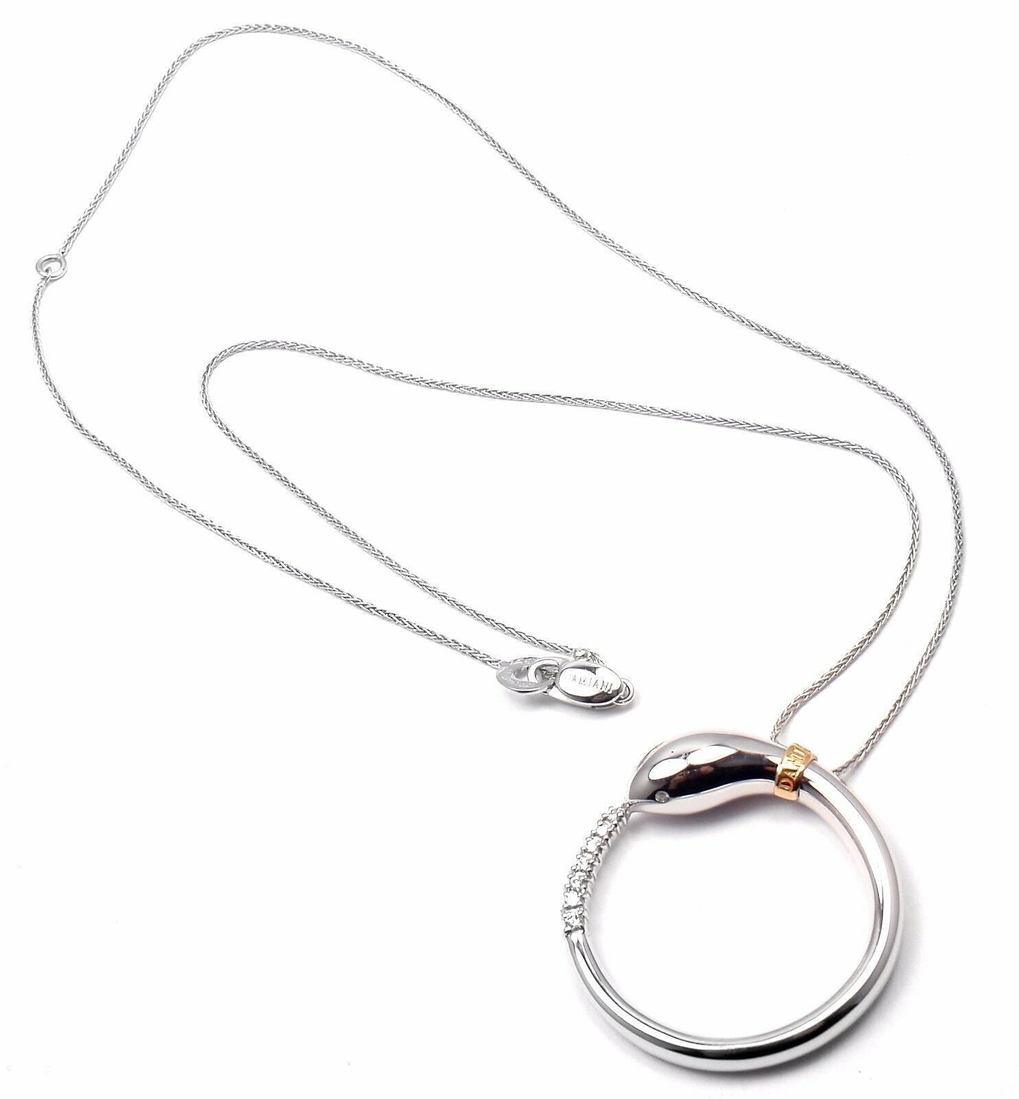 Authentic Damiani Infinito 18k White Gold Diamond Snake Pendant Necklace - Luxury Jewelry Gift for Women, Perfect for Anniversaries & Special Occasions