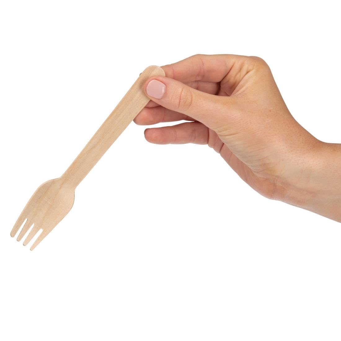 Eco-Friendly Compostable Wooden Forks - 100 Pack, 6 Inch Biodegradable Utensils, FSC Certified Birchwood, Plastic-Free Cutlery for Parties, Picnics & Events - Heat Resistant Up to 100°C - Sustainable Disposable Tableware
