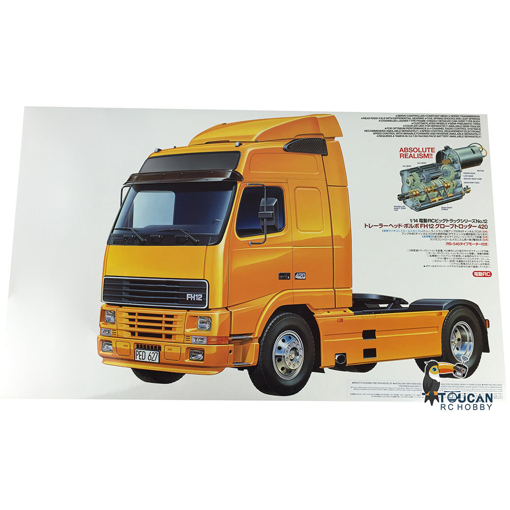 Tamiya 1/14 56312 FH12 RC Tractor Truck Remote Control Model Kit with Trailer - Hobby Grade DIY Assembly Toy for Adults & Kids - Perfect for Racing, Collecting, and RC Truck Enthusiasts