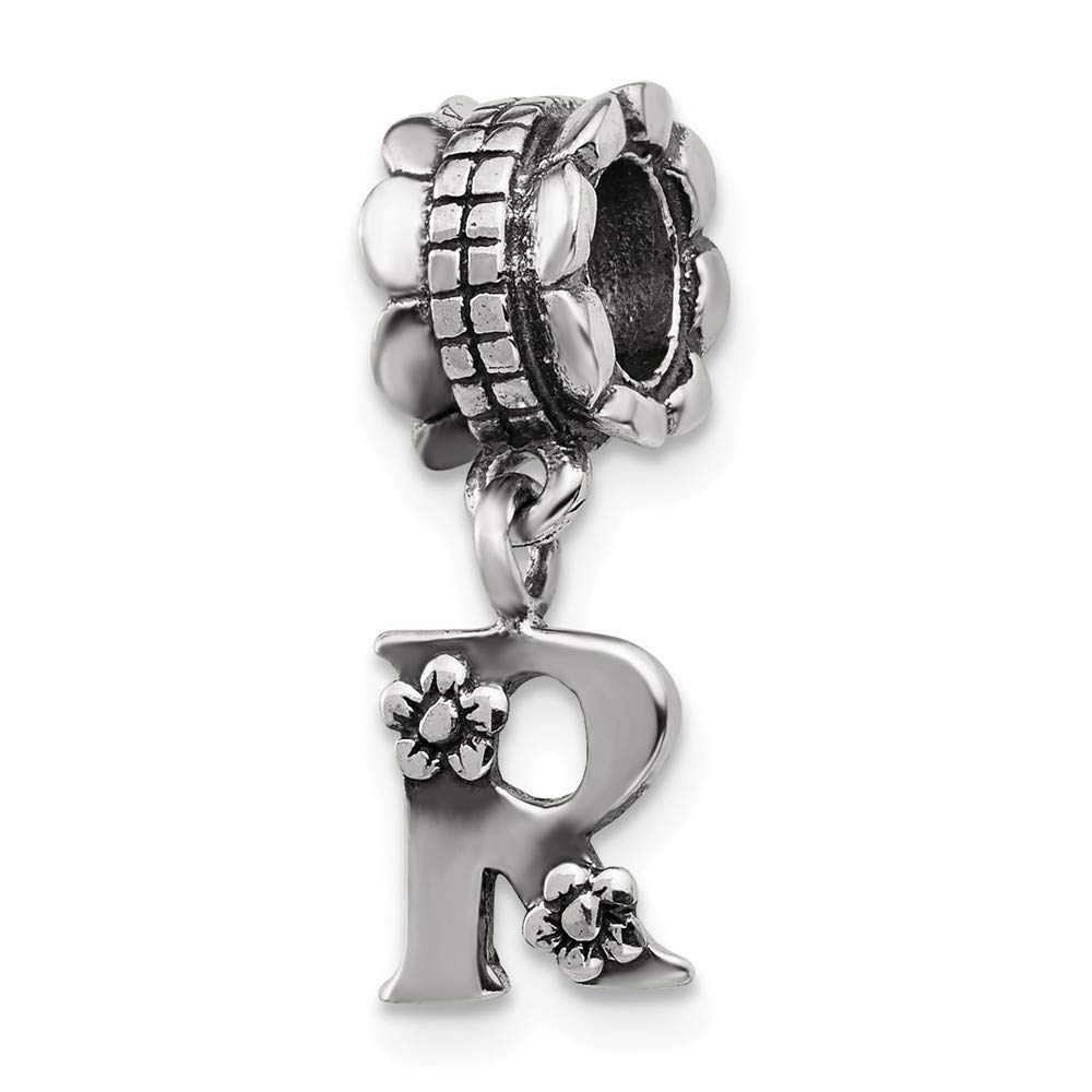 Sterling Silver Letter A Dangle Bead Charm - Elegant Initial Pendant for Necklace, Bracelet & Jewelry Making - Perfect for Gifts, DIY Crafts & Personalized Accessories