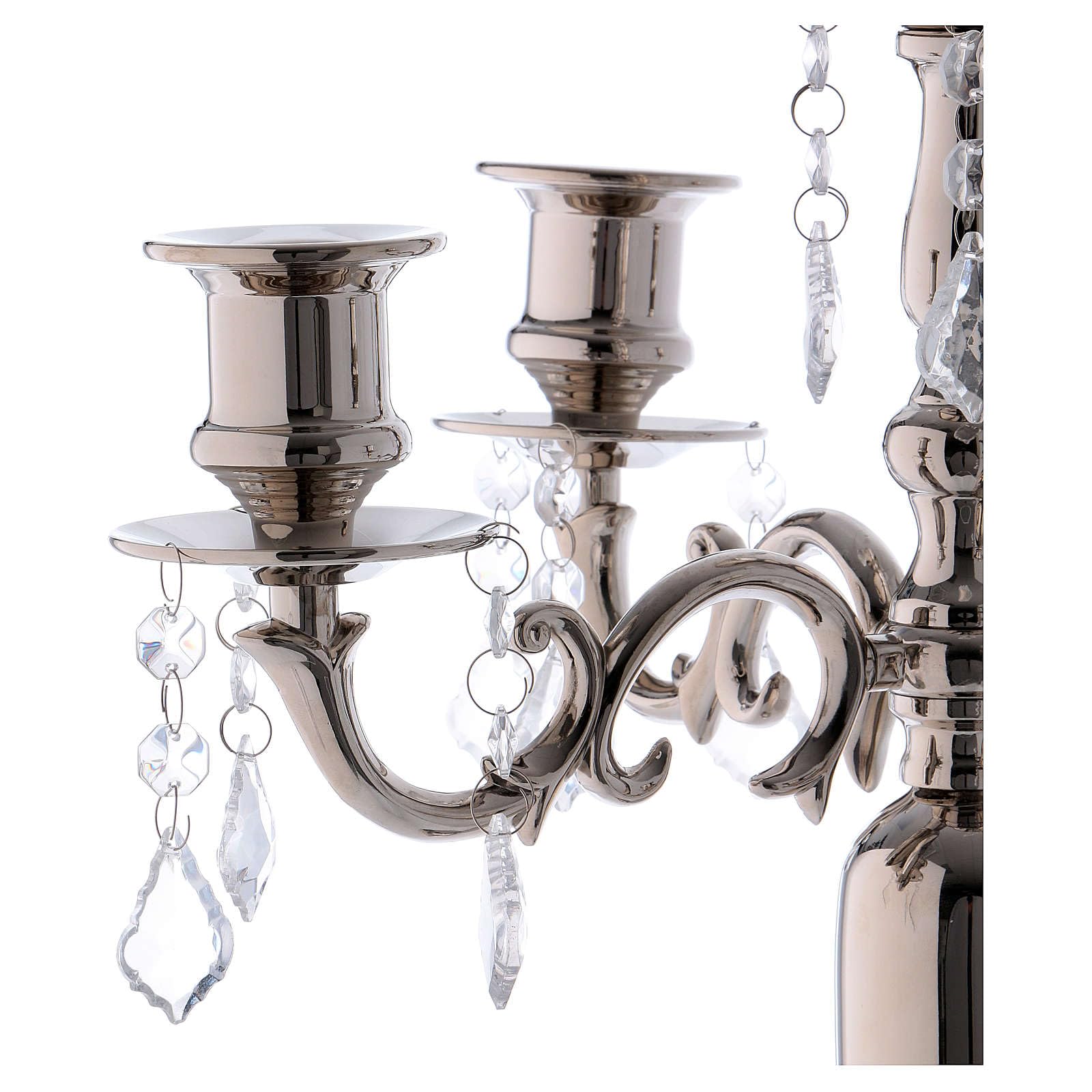 5-Flame Nickel Candle Holder - 38x55cm for Dining Table, Wedding Centerpiece & Home Decor