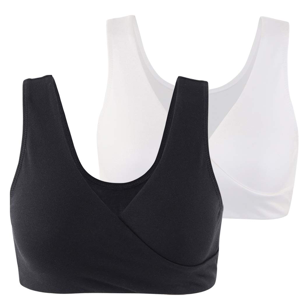 KUCI Wireless Maternity Nursing Bra - Soft Cotton Breastfeeding Bra for Comfort & Sleep - Perfect for Nursing Moms at Home or Travel