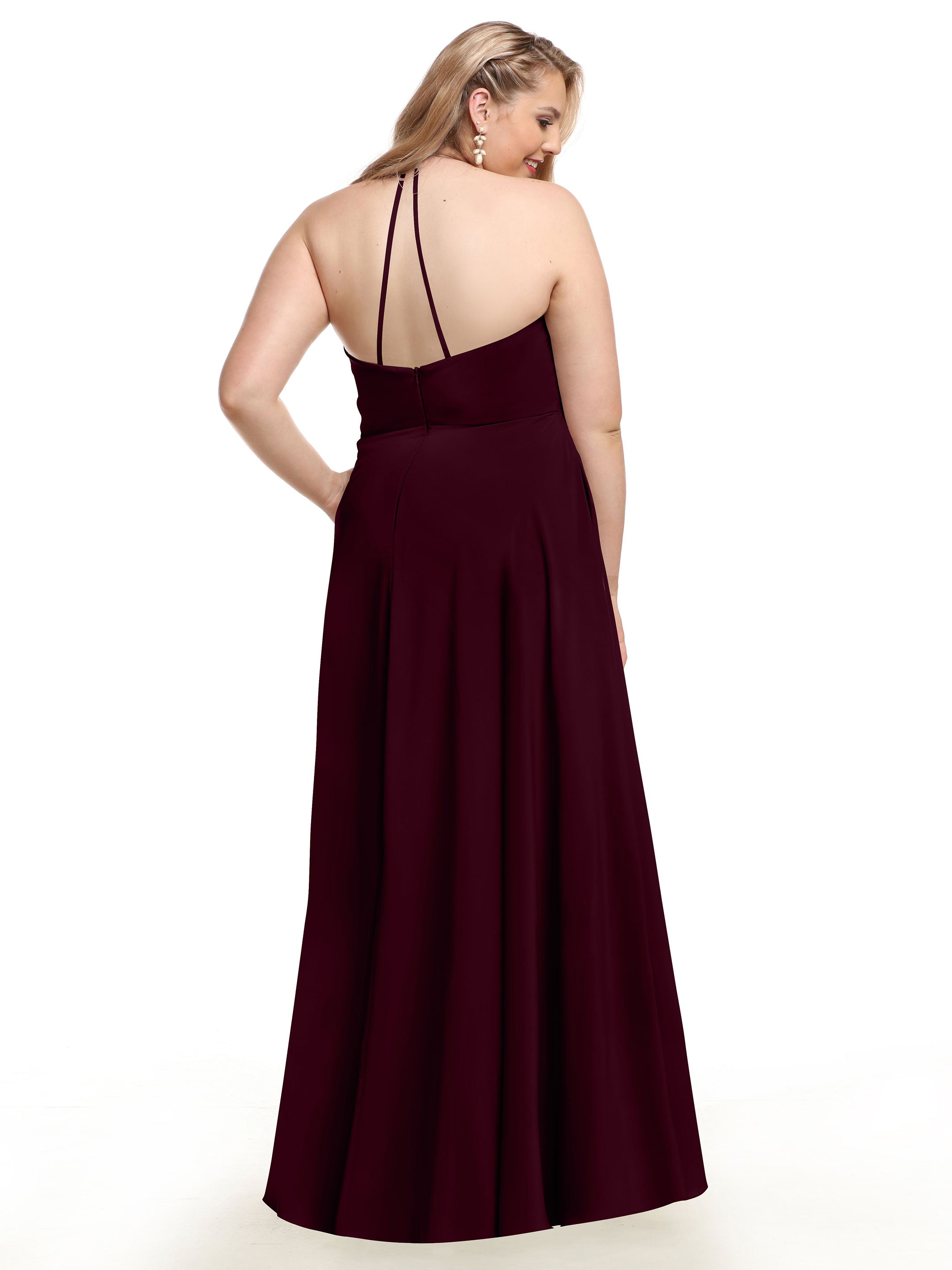 Elegant V-Neck Pleated Stretch Chiffon A-Line Bridesmaid Dress 80101 - Perfect for Weddings, Formal Events & Special Occasions