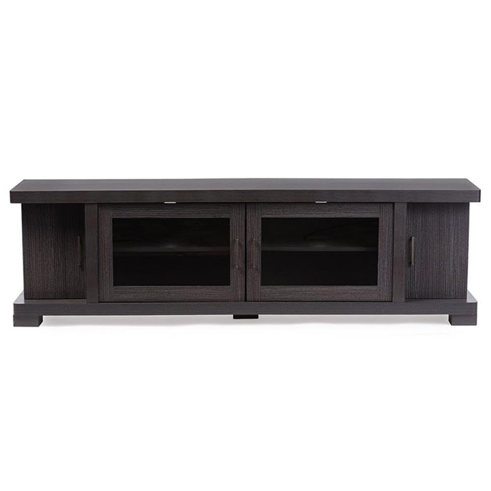 BOWERY HILL 70 Inch TV Stand Entertainment Center with Storage - Espresso Brown Modern TV Console for Living Room, Bedroom & Home Theater