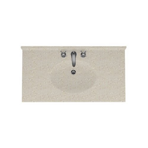 Swan CH02231.072 Chesapeake Solid Surface Single-Bowl Vanity Top, 31-in L X 22-in H X 6.125-in H, Pebble – Perfect for Bathroom Renovations and Modern Home Upgrades