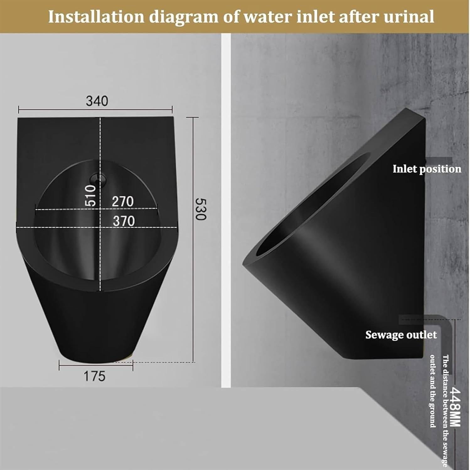Wall-Mounted Stainless Steel Commercial Urinal for Men - 304 Stainless Steel Washout Urinal with Induction Flusher - Durable Bar & Public Restroom Toilet Solution for High-Traffic Areas