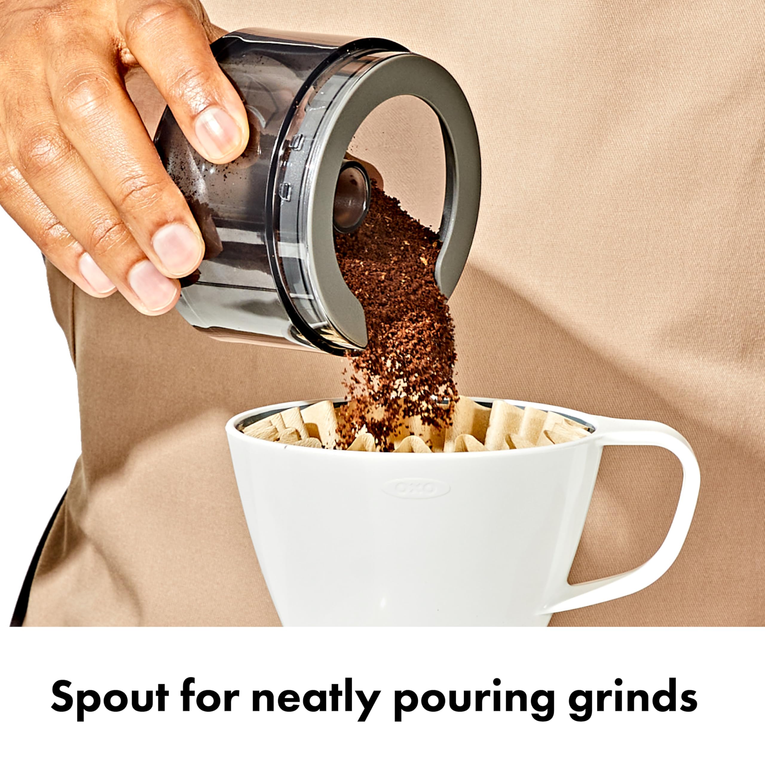 OXO Brew Compact Conical Burr Coffee Grinder - Premium Electric Coffee Bean Grinder for Espresso, French Press & Drip Coffee - Perfect for Home, Office & Coffee Shops