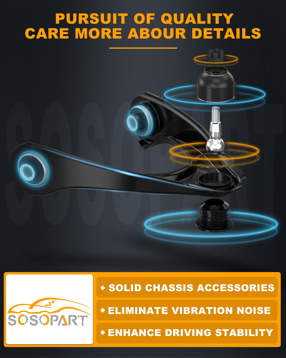 8-Piece Front Suspension Kit - Upper Control Arm, Ball Joint, Inner & Outer Tie Rod Ends - Compatible with Ford Crown Victoria, Lincoln Town Car, Mercury Grand Marquis & Marauder - Perfect for Smooth Ride & Enhanced Vehicle Control on Highways & City Roads