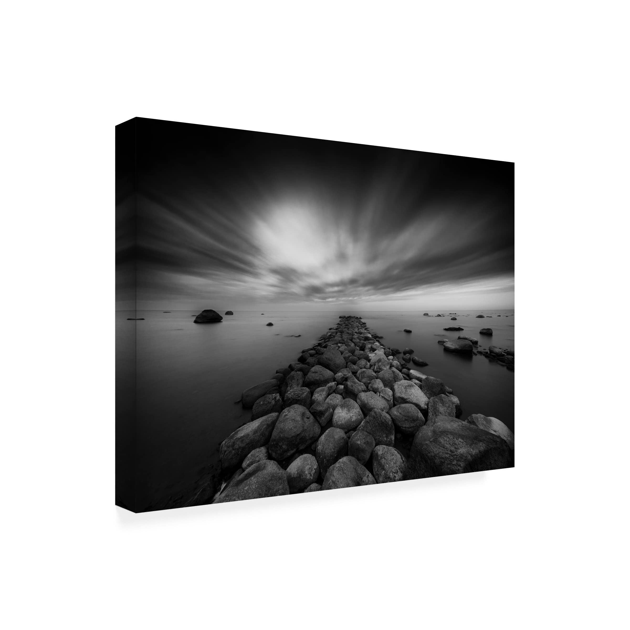 Trademark Fine Art 'Jetty' Canvas Wall Art by Konstantin Seleznev - Coastal Landscape Painting for Living Room, Bedroom & Office Decor