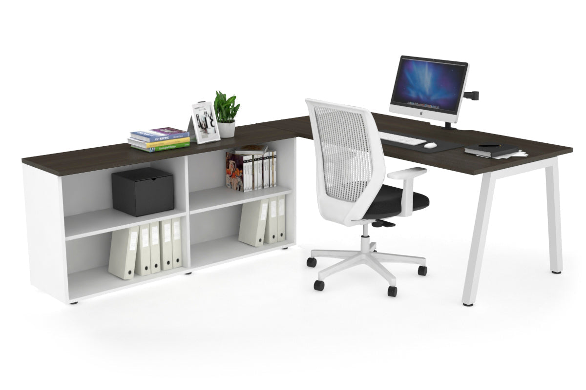 Quadro A Executive White Frame Office Chair [1800L x 800W with Cable Scallop] - Perfect for Modern Workspaces & Executive Offices