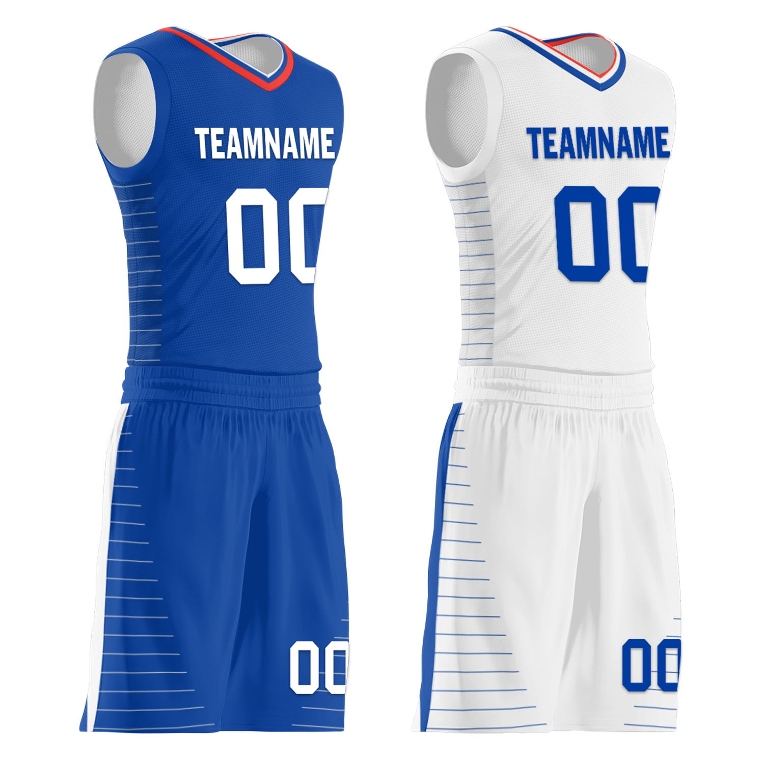 Custom Blue & White Reversible Basketball Jersey - Personalized COOLMAX Fabric for Men & Women | Game Day, Team Uniforms, Sports Practice & Casual Wear