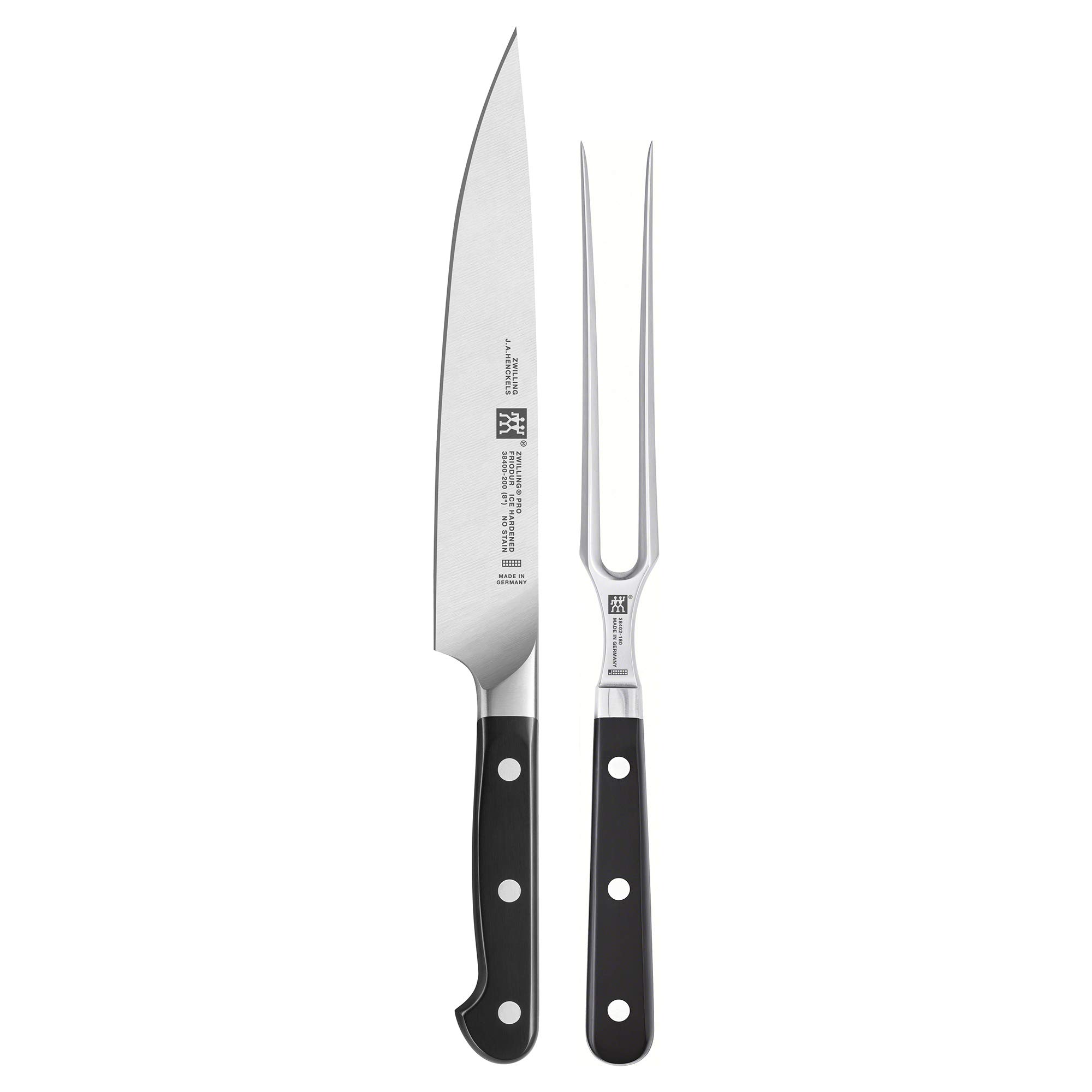 ZWILLING Pro 2-Piece Carving Knife & Fork Set - Premium Stainless Steel for Roast Beef, Turkey & Ham - Perfect for Holiday Dinners & Family Gatherings