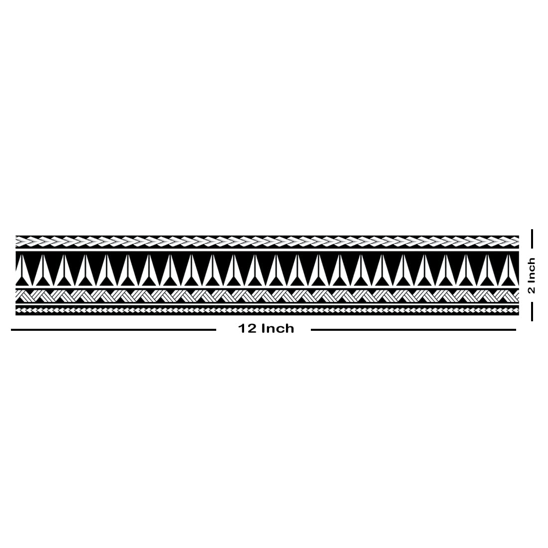 Black Tribal Aztec Waterproof Temporary Tattoos for Men Women - Perfect for Festivals, Parties, and Sports Events