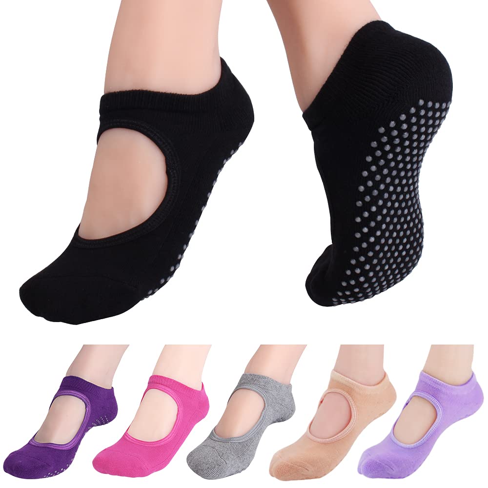 Non-Slip Yoga Socks for Women - 4-12 Pairs for Pilates & Barre Workouts