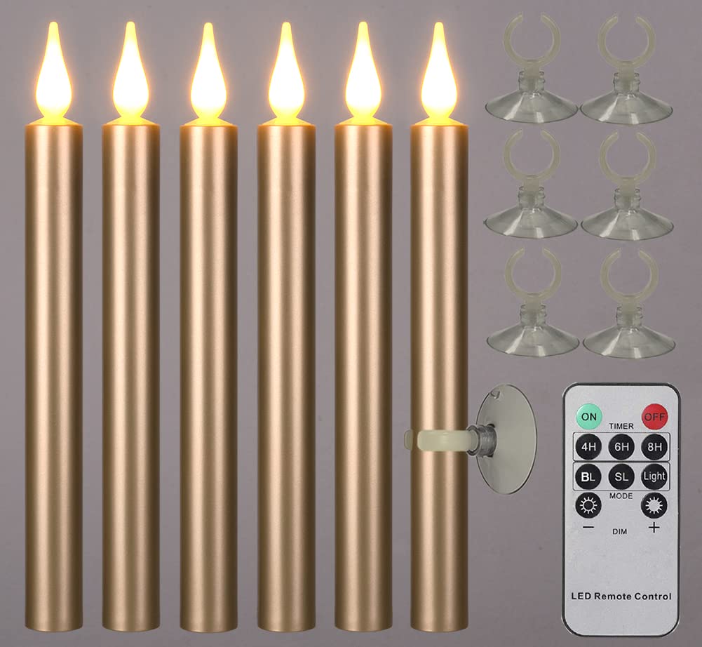 Flickering Battery Candles with Remote - 6 Pack for Christmas & Wedding Decor
