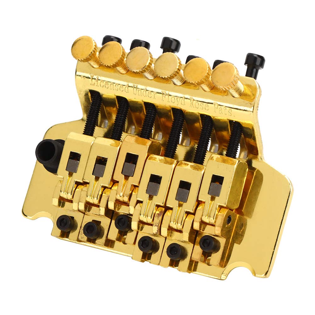 Double Locking Tremolo Bridge System for ST Electric Guitar - Gold | High Stability & Precision Tuning | Perfect for Rock, Metal & Live Performances