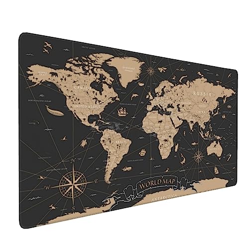 XXL01-21 Vintage Black Golden World Map