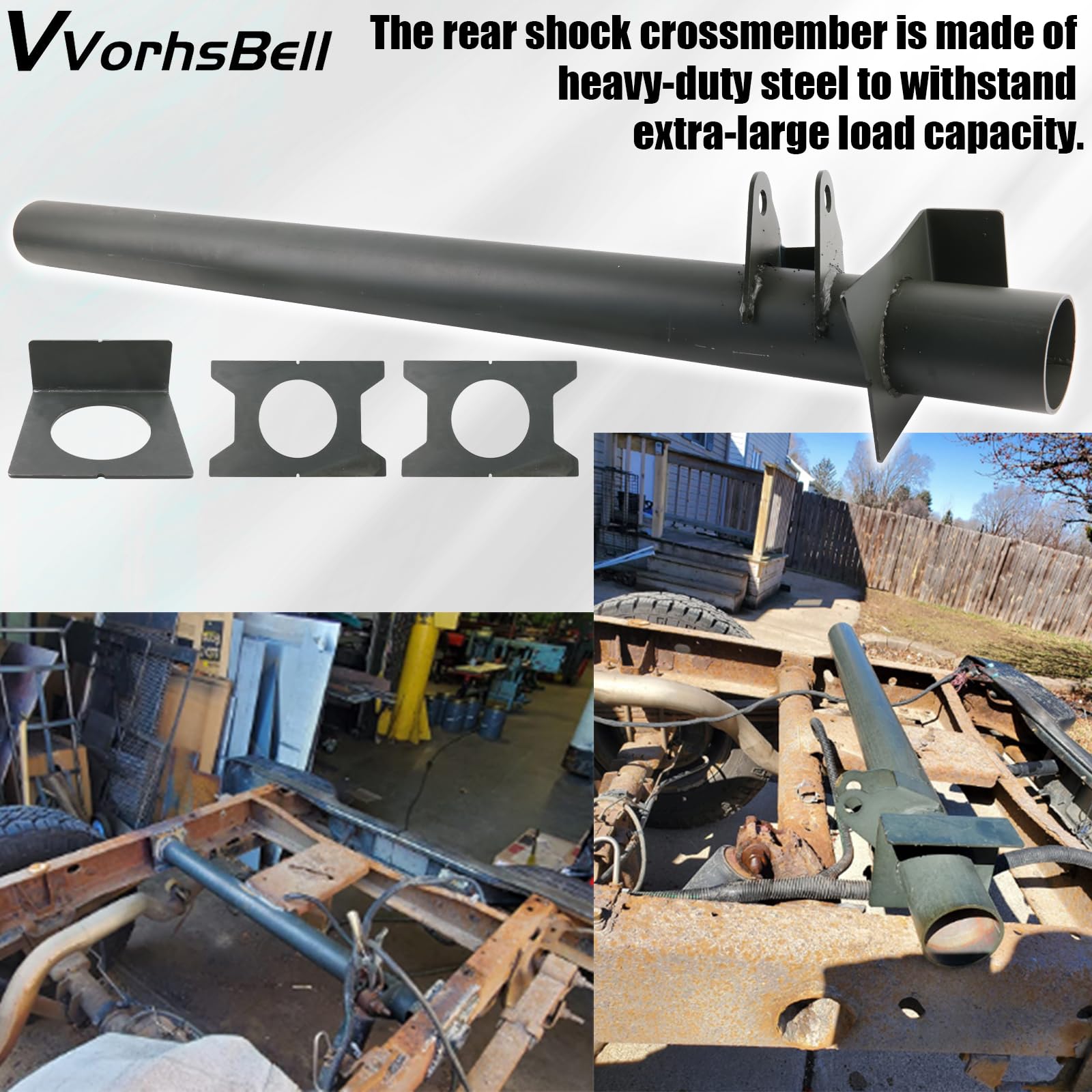 Rear Upper Shock Mount Crossmember with Bracket - Compatible with 1999-2006 Chevrolet Silverado & GMC Sierra 1500/2500/2500HD - Heavy Duty Replacement Part - Perfect for Off-Roading, Towing & Suspension Upgrades