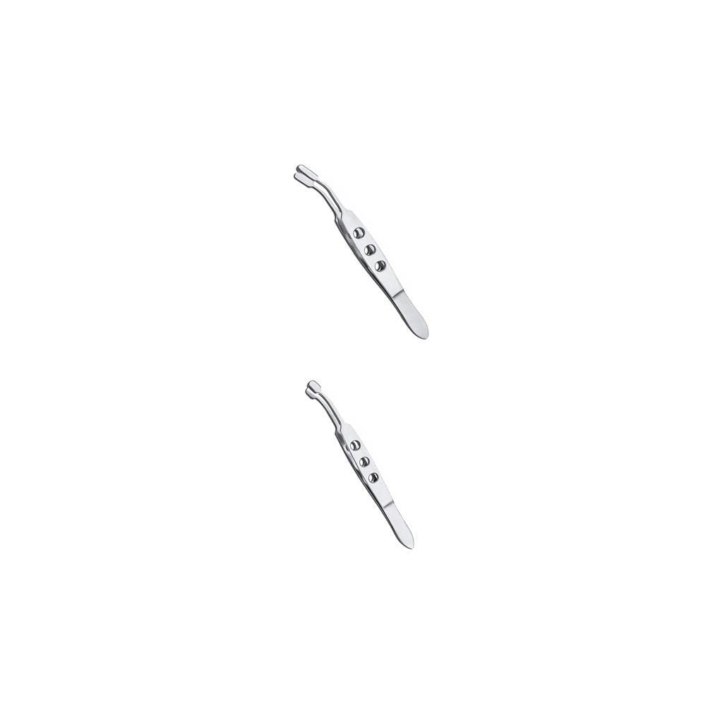 Precision Stainless Steel Eyelid Tweezers - 2 Pack for Eye Care & Makeup