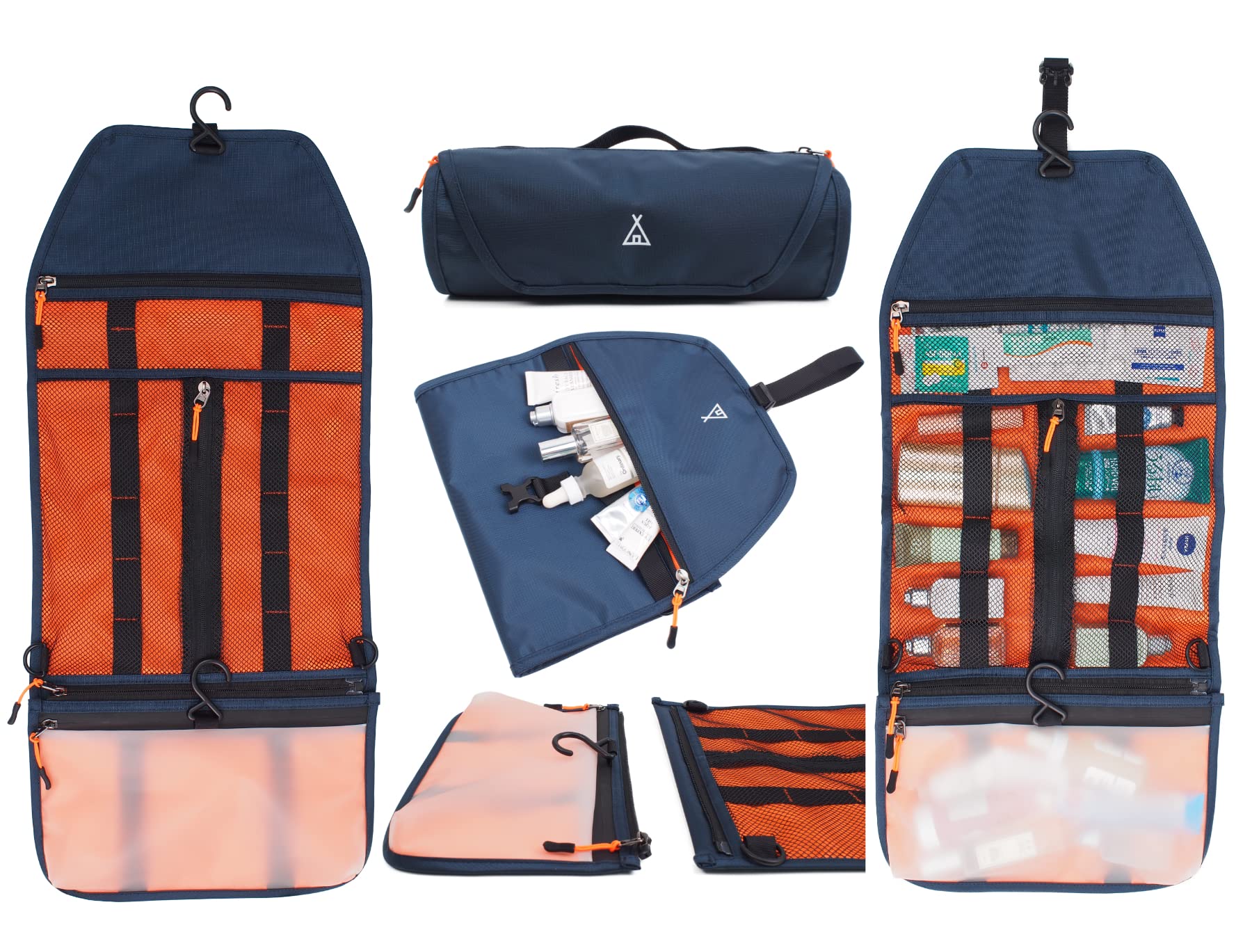 Premium Hanging Toiletry Bag for Men - Waterproof Travel Dopp Kit with Multiple Pockets, Lightweight Shower & Shaving Organizer for Gym, Camping, Business Trips & Vacation - Navy Blue Travel Essential