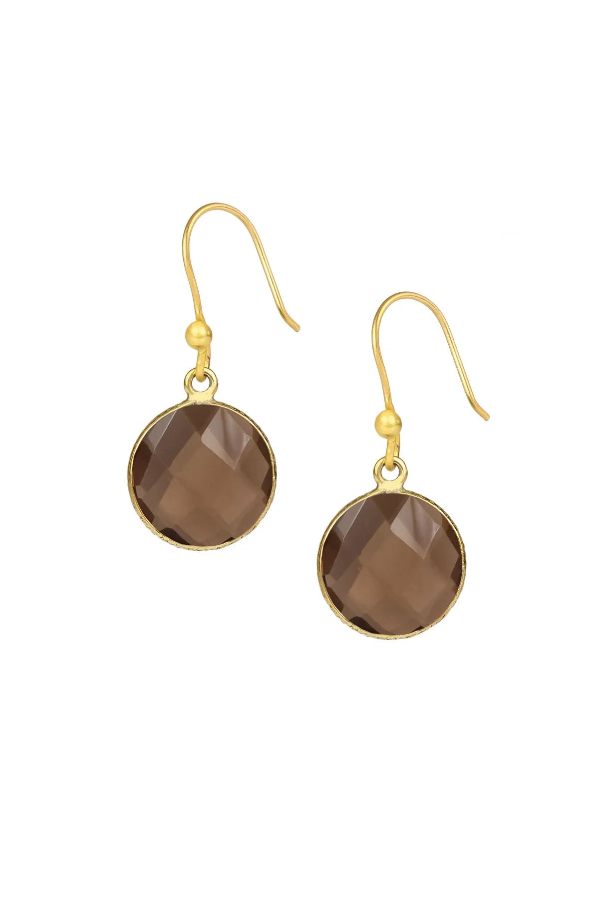 Natural Gemstone Round Dangle Earrings for Women - Elegant Drop Earrings for Party, Wedding & Everyday Wear